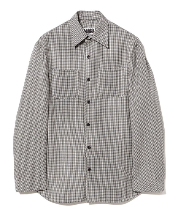 CLASS / Wool Houndstooth Shirt Jacket: Classic double pockets and structured shoulders.