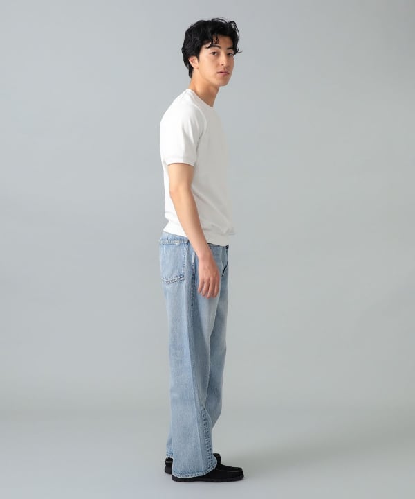【别住】NEED BY VINTAGE / JINGU 半阔腿牛仔裤 模特身高：183cm 尺码：31