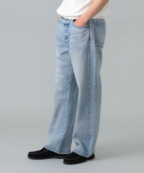 【别住】NEED BY VINTAGE / JINGU 半阔腿牛仔裤 模特身高：183cm 尺码：31