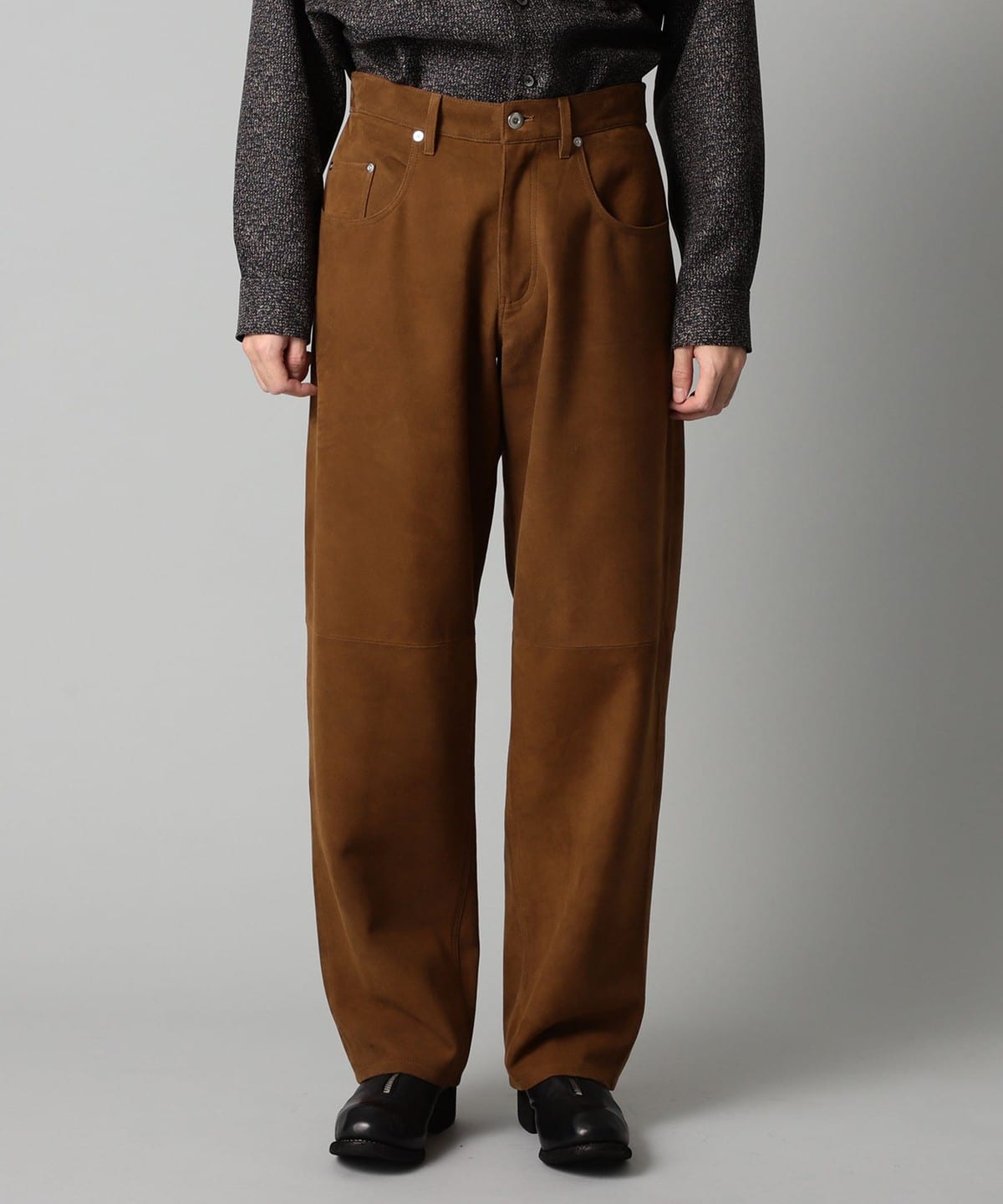 シープスエード バギーテーパードパンツ パンツ MEN BROWN S シープスエード バギーテーパードパンツ パンツ MEN BROWN S