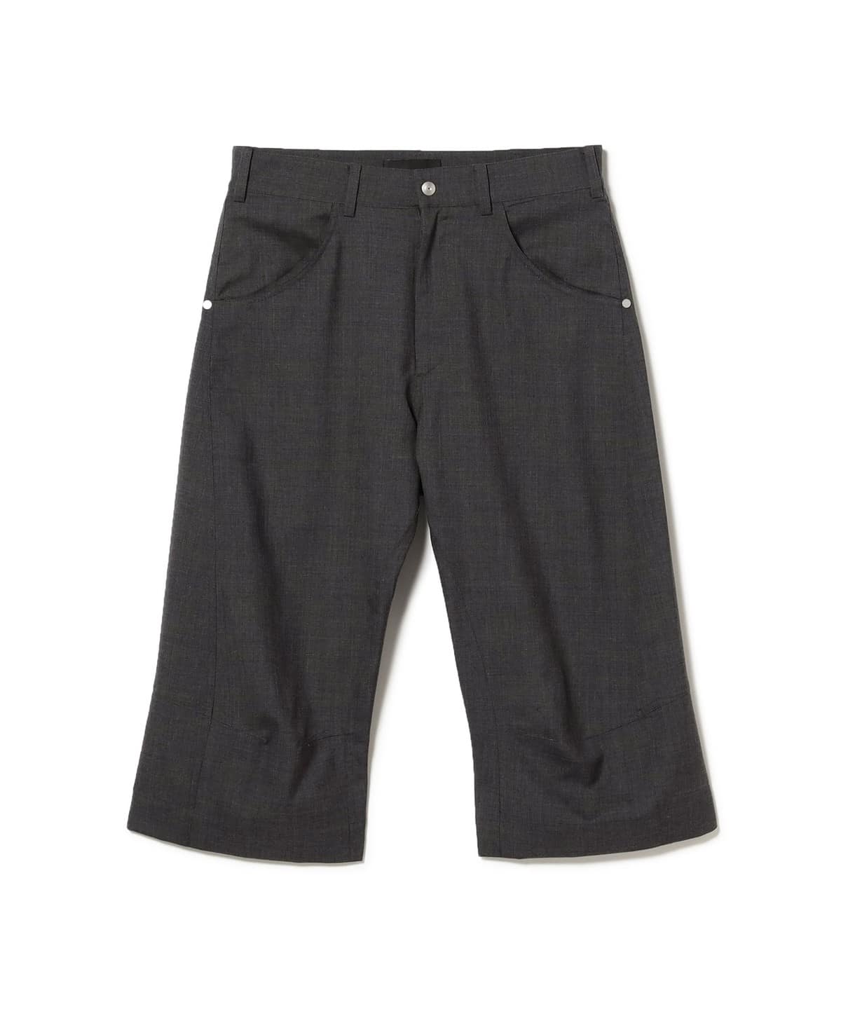 Omar Afridi / KNEE DARTED ウール クロップド ショーツ パンツ MEN GREY 44 Omar Afridi / KNEE DARTED ウール クロップド ショーツ パンツ MEN GREY 44