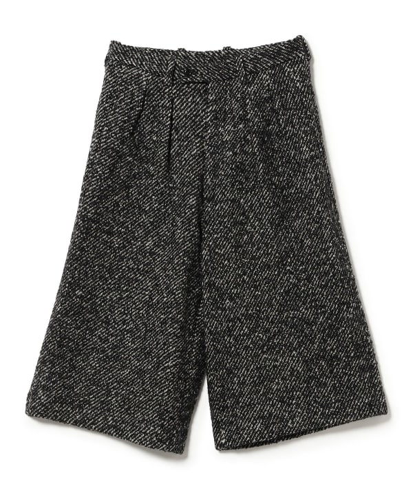 m's braque / ウールナイロン クロップド パンツ ヒップから裾にかけて大胆なワイドシルエットのクロップド丈