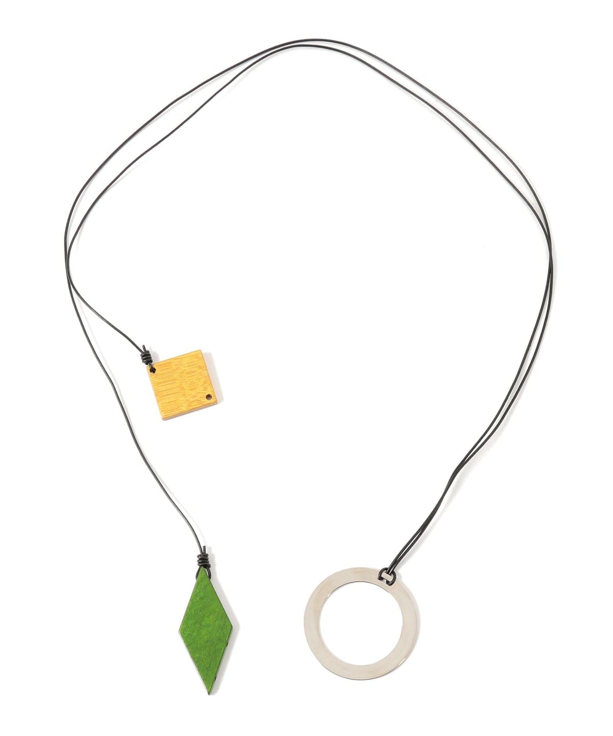 m's braque エムズブラック / ウッドプレートネックレス アクセサリー MEN GREEN/YLW ONE SIZE m's braque エムズブラック / ウッドプレートネックレス アクセサリー MEN GREEN/YLW ONE SIZE