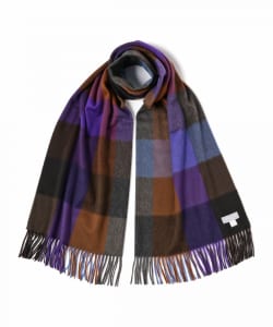Joshua Ellis / カシミヤ 7カラーブロックチェック ストール	 70×190