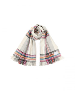 ▲THE INOUE BROTHERS / アルパカ マルチカラーチェック ビッグストール 85×200