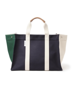 ▲RUE DE VERNEUIL / Men's レザーパッチ カラーブロッキング トートバッグ