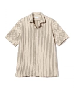 GUY ROVER × Brilla per il gusto / 別注 コットンリネン ストライプ オープンカラーシャツ