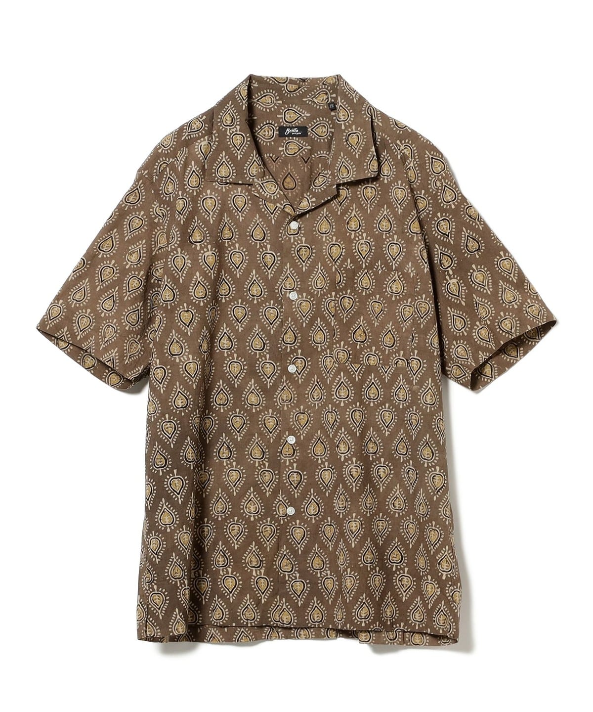 エスニックプリント ショートスリーブ シャツ シャツ・ブラウス MEN LT. BROWN XL エスニックプリント ショートスリーブ シャツ シャツ・ブラウス MEN LT. BROWN XL