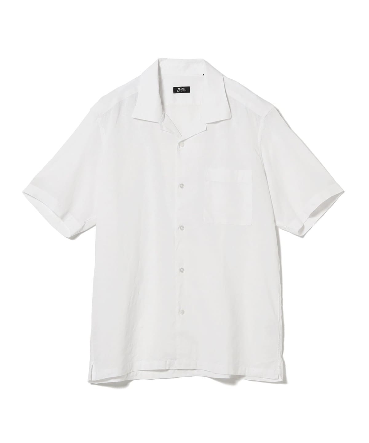 リネンコットン オープンカラー ショートスリーブシャツ シャツ・ブラウス MEN WHITE/0001 M リネンコットン オープンカラー ショートスリーブシャツ シャツ・ブラウス MEN WHITE/0001 M
