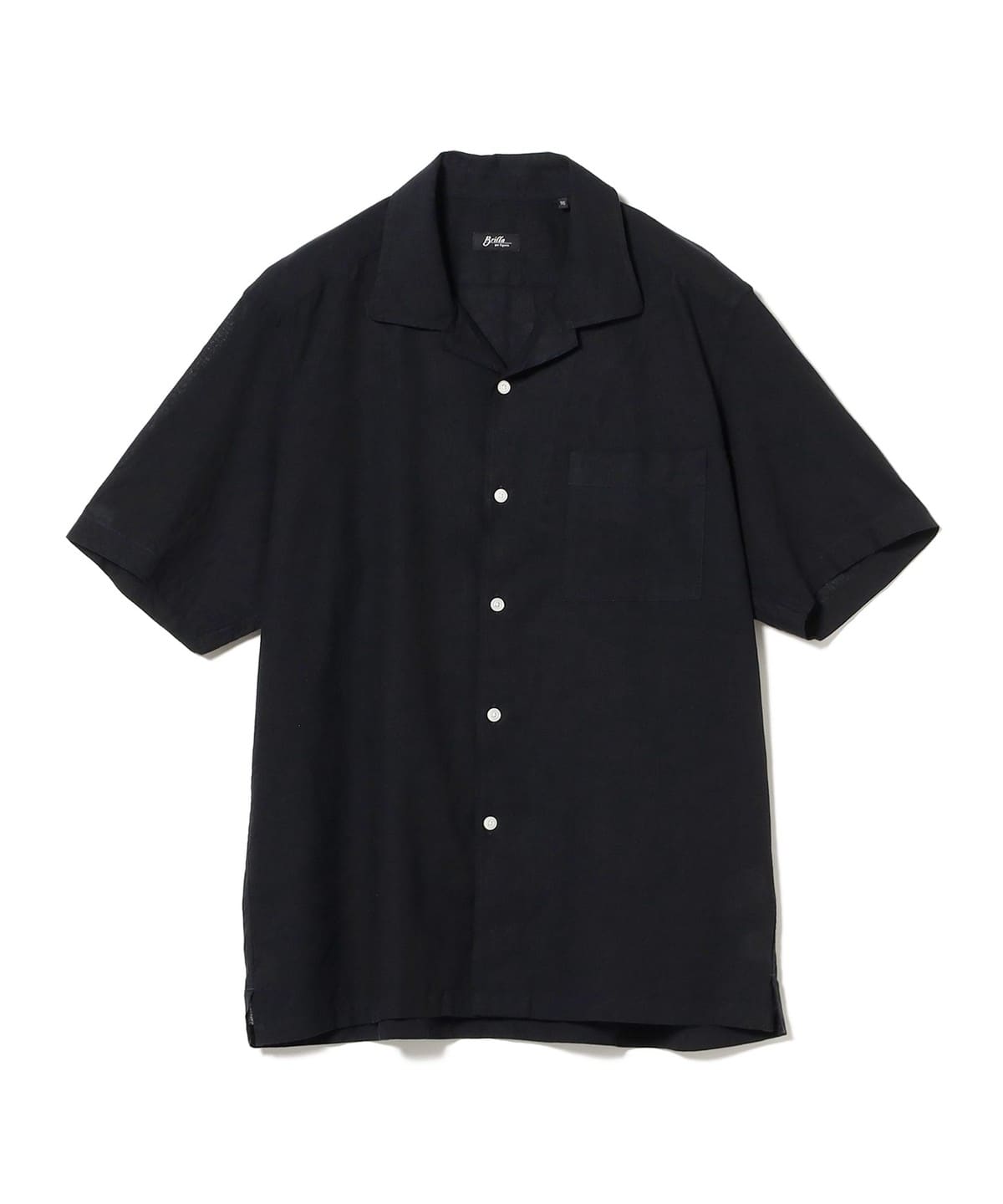 リネンコットン オープンカラー ショートスリーブシャツ シャツ・ブラウス MEN BLACK/9990 S リネンコットン オープンカラー ショートスリーブシャツ シャツ・ブラウス MEN BLACK/9990 S