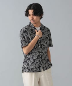 リーフプリント ショートスリーブ シャツ