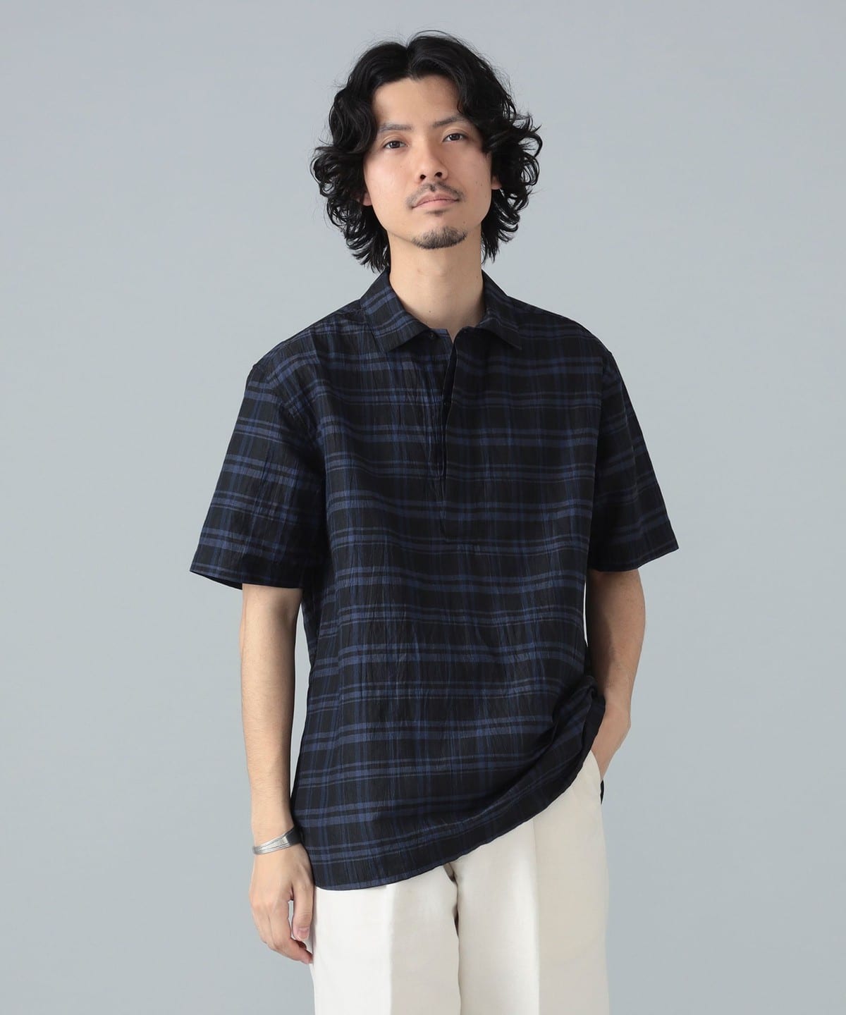 【別注】TURN A / ネイビーチェック ショートスリーブ プルオーバー シャツ シャツ・ブラウス MEN NAVY 3 【別注】TURN A / ネイビーチェック ショートスリーブ プルオーバー シャツ シャツ・ブラウス MEN NAVY 3