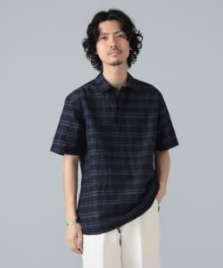 【別注】TURN A / ネイビーチェック ショートスリーブ プルオーバー シャツ