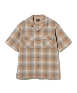 PENDLETON / ポリエステルウール チェック柄 オープンカラー ショートスリーブシャツ
