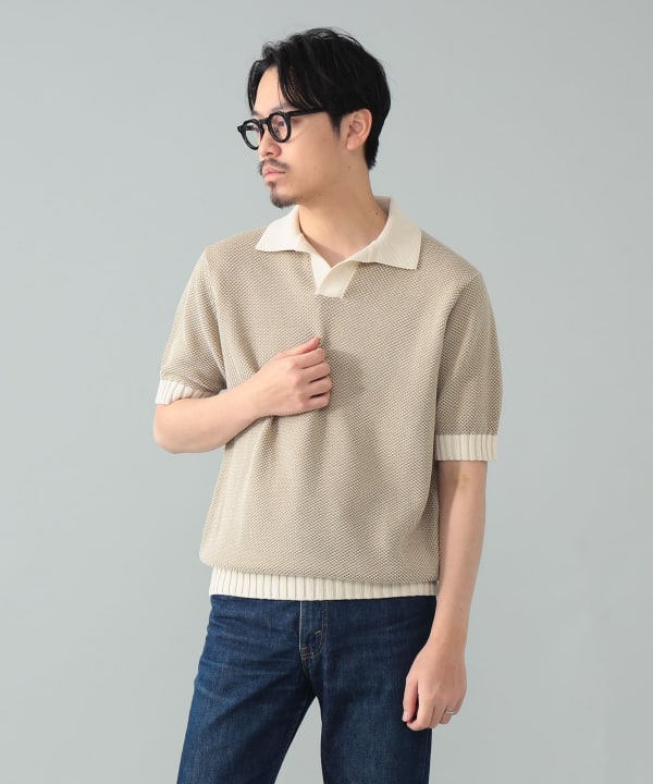 FILIPPO DE LAURENTIIS / カノコ スキッパー ポロシャツ Model：H178cm　Size：50