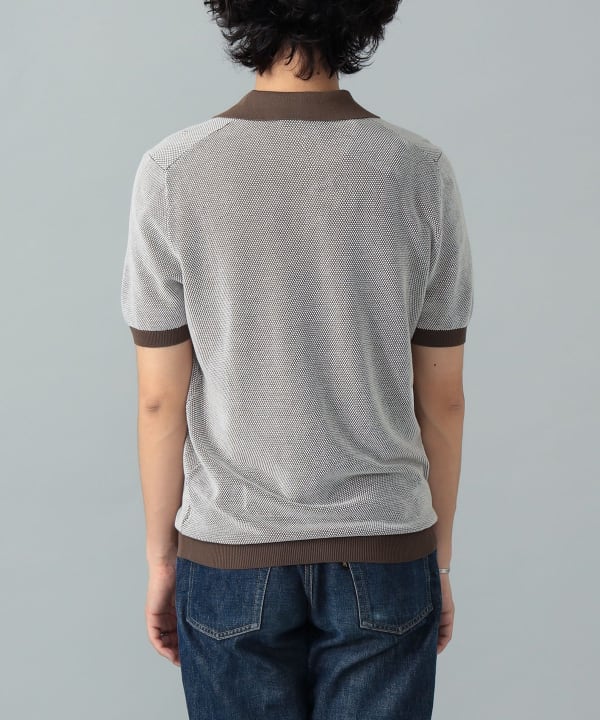 GRAN SASSO / コットン バーズアイ スキッパー ポロシャツ Model：H178cm　Size：48