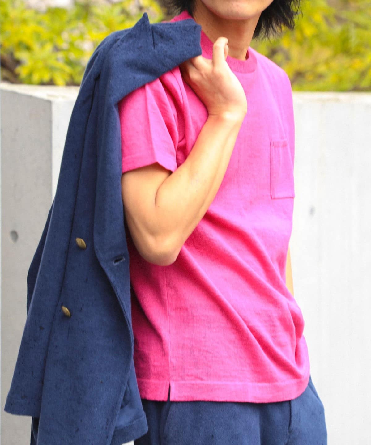 Blu Bre ブル ブレ / リネンコットン クルーネック ニット Tシャツ Tシャツ・カットソー MEN ROSE/027 S Blu Bre ブル ブレ / リネンコットン クルーネック ニット Tシャツ Tシャツ・カットソー MEN ROSE/027 S