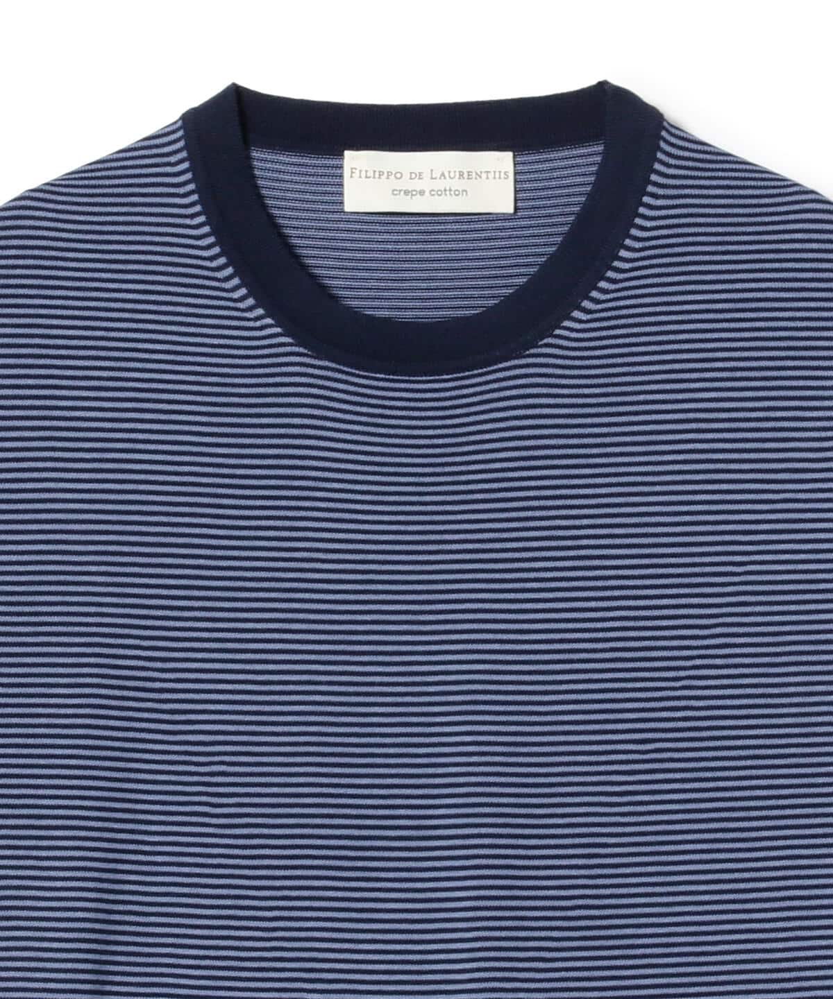 日産純正カ 新品 FILIPPO DE LAURENTIIS ニットTシャツ 46 白×紺 | www 