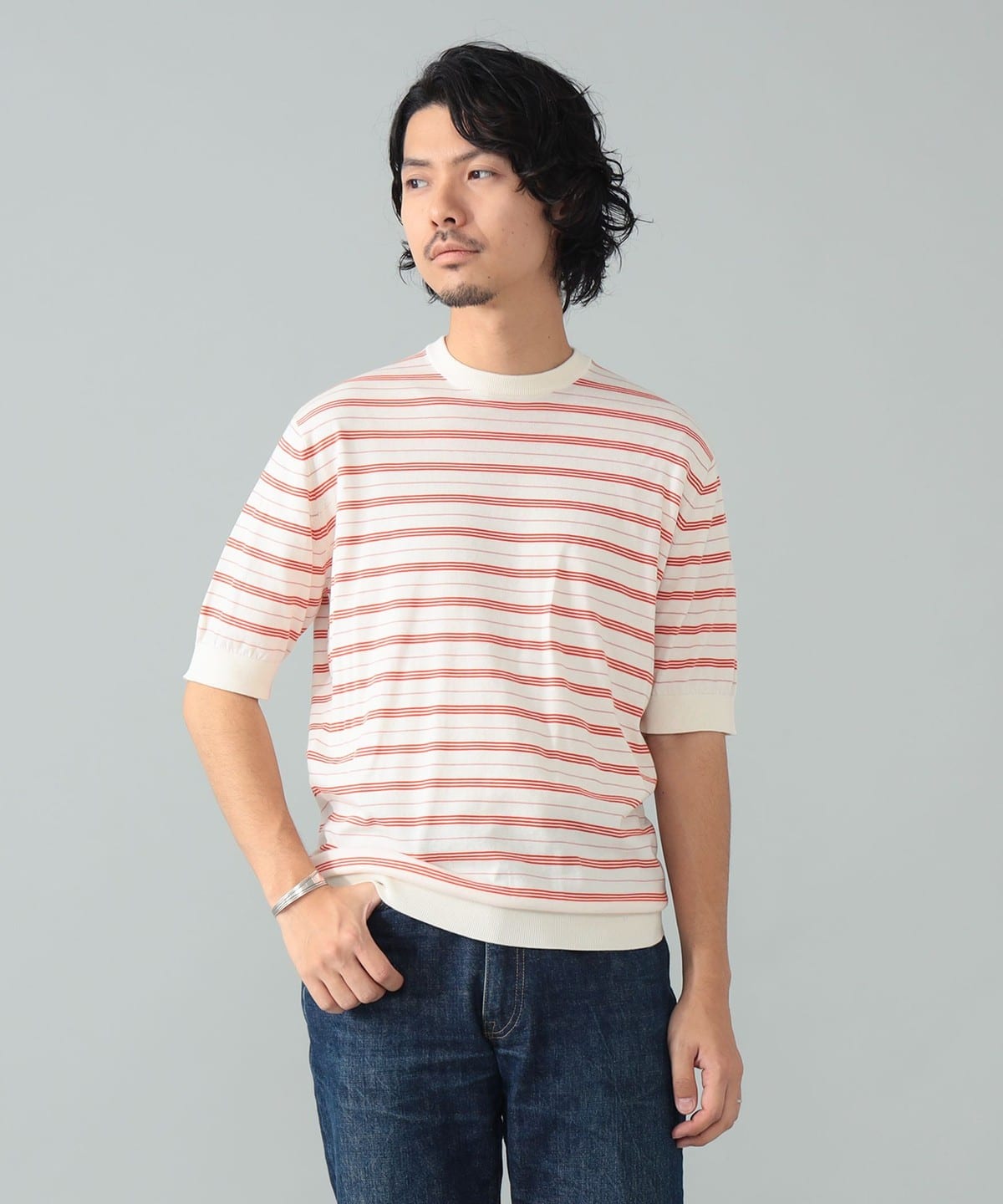 FILIPPO DE LAURENTIIS �t�B���b�| �f ���[�����e�B�X / �R�b�g�� �{�[�_�[ �V���[�g�X���[�u �j�b�g T�V���c�E�J�b�g�\�[ MEN OFF WHITE/ORANGE 44