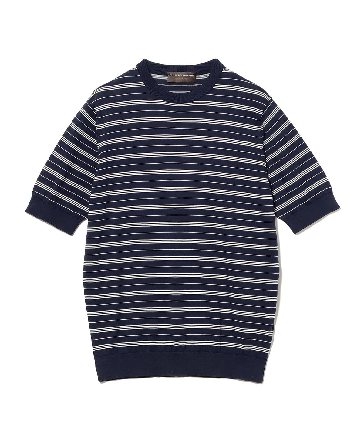 極美品 FILIPPO DE LAURENTIIS ニット 半袖 ボーダー Brilla per il gusto（ブリッラ ペル イル グスト）FILIPPO DE