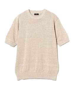 リネンコットン ショートスリーブ ニット