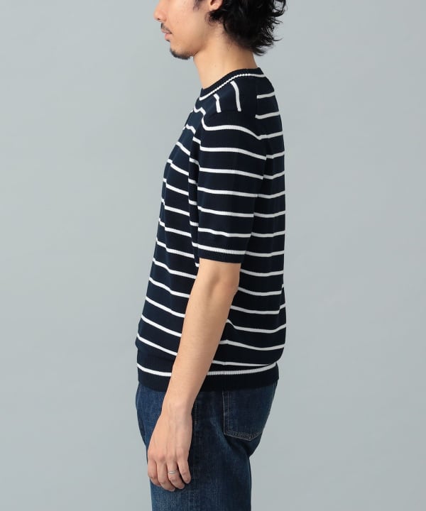 GRAN SASSO / コットン 8ゲージ クルーネック カットソー Model：H178cm　Size：48