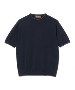 Doriani / シルクコットン ライン クルーネック ニットカットソー