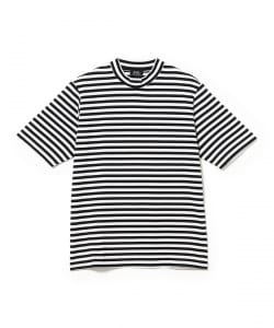 コットン ハイネック ボーダーTシャツ