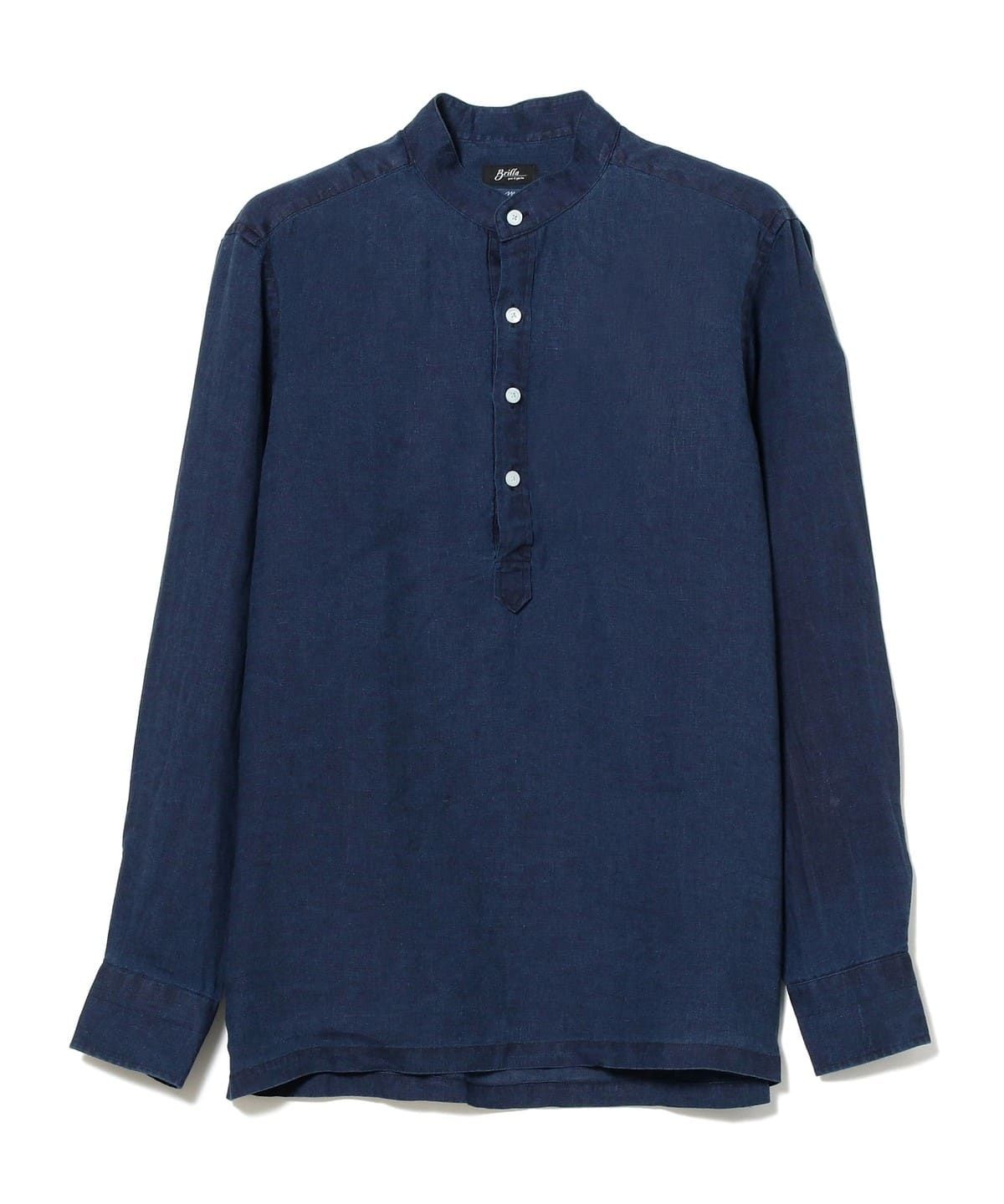 リネン インディゴ バンドカラー プルオーバーシャツ シャツ・ブラウス MEN INDIGO/46 L リネン インディゴ バンドカラー プルオーバーシャツ シャツ・ブラウス MEN INDIGO/46 L