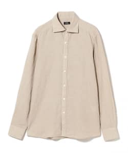 Linen cutaway wide collar shirt