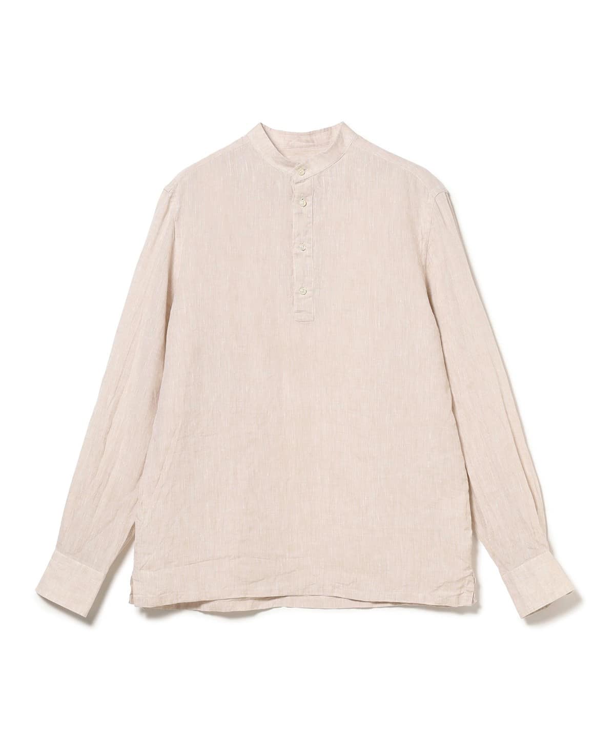 【別注】GUY ROVER ギローバー / リネン バンドカラー プルオーバーシャツ シャツ・ブラウス MEN BEIGE/21 S 【別注】GUY ROVER ギローバー / リネン バンドカラー プルオーバーシャツ シャツ・ブラウス MEN BEIGE/21 S