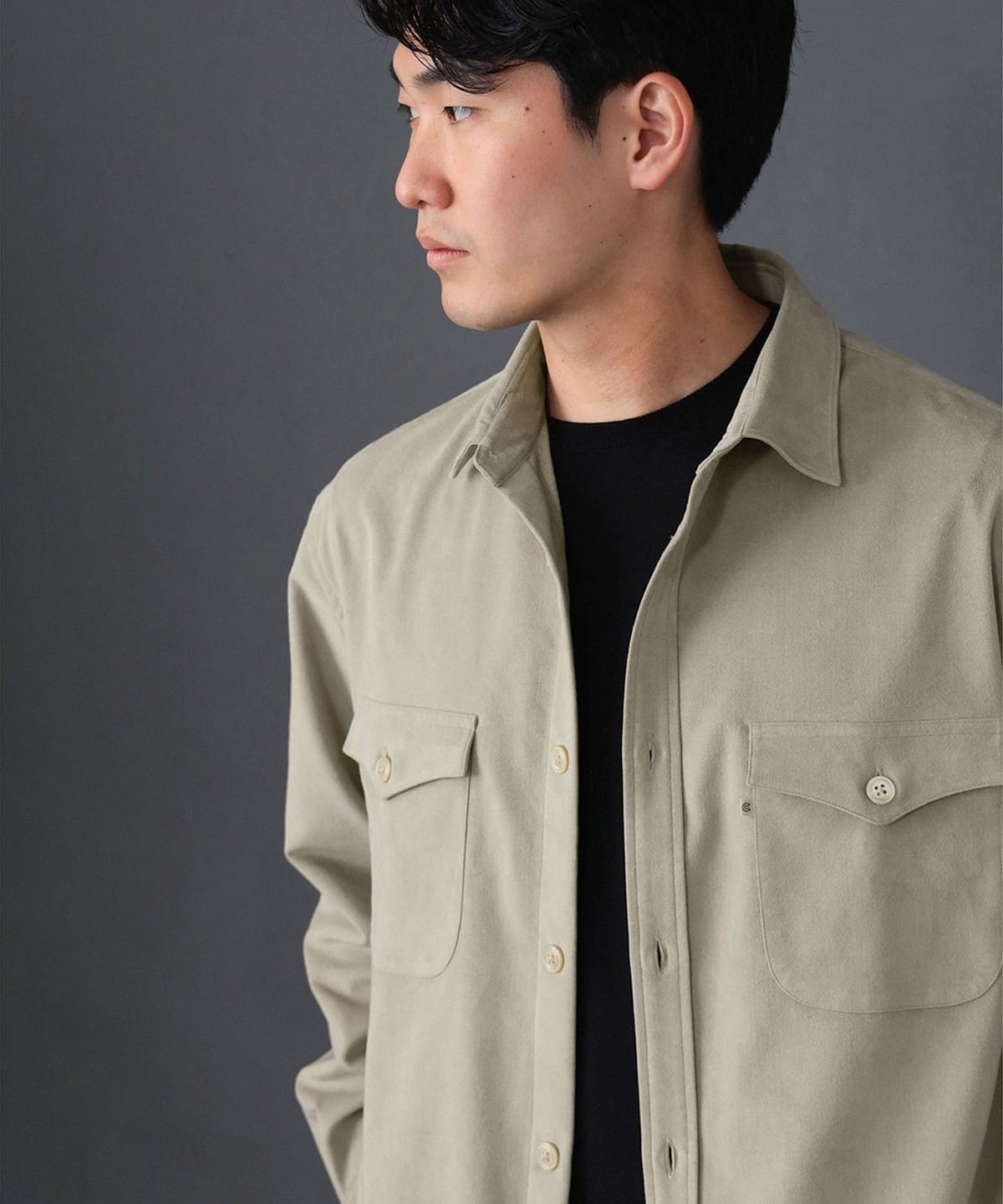 COLONY CLOTHING コロニー クロージング / 別注 ウルトラスエード ダブルポケット シャツ シャツ・ブラウス MEN TAUPE/CB1 L COLONY CLOTHING コロニー クロージング / 別注 ウルトラスエード ダブルポケット シャツ シャツ・ブラウス MEN TAUPE/CB1 L