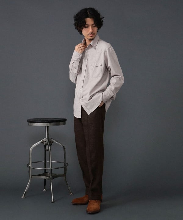 GUY ROVER / ベージュ ウエスタンシャツ メンズ　BEAMS別注 Brilla per il gusto（ブリッラ ペル イル グスト）【別注】GUY