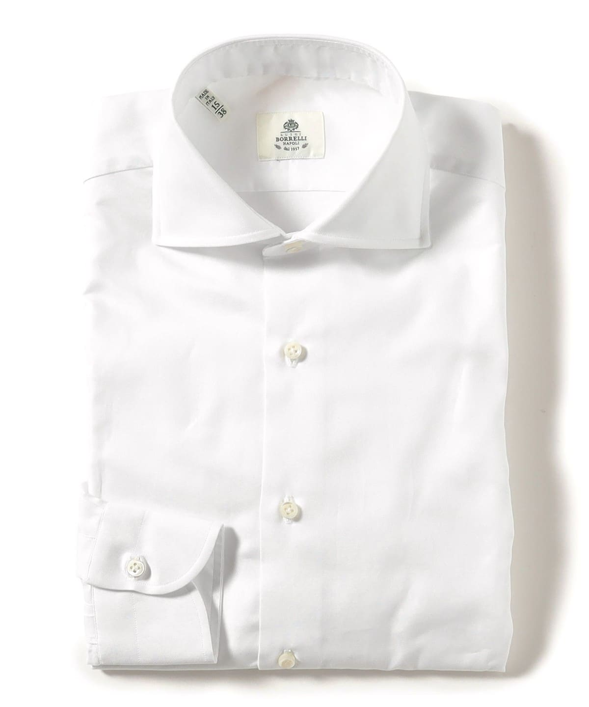 LUIGI BORRELLI ルイジボレッリ / ACHILLE ピンポイント オックスフォード ワイドカラーシャツ シャツ・ブラウス MEN WHITE/1 41 LUIGI BORRELLI ルイジボレッリ / ACHILLE ピンポイント オックスフォード ワイドカラーシャツ シャツ・ブラウス MEN WHITE/1 41