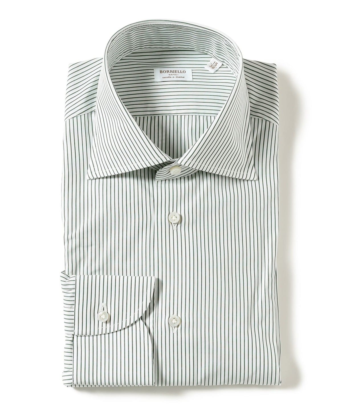 【別注】Borriello ボリエッロ / ピンストライプ ワイドカラーシャツ シャツ・ブラウス MEN GREEN/5 41 【別注】Borriello ボリエッロ / ピンストライプ ワイドカラーシャツ シャツ・ブラウス MEN GREEN/5 41