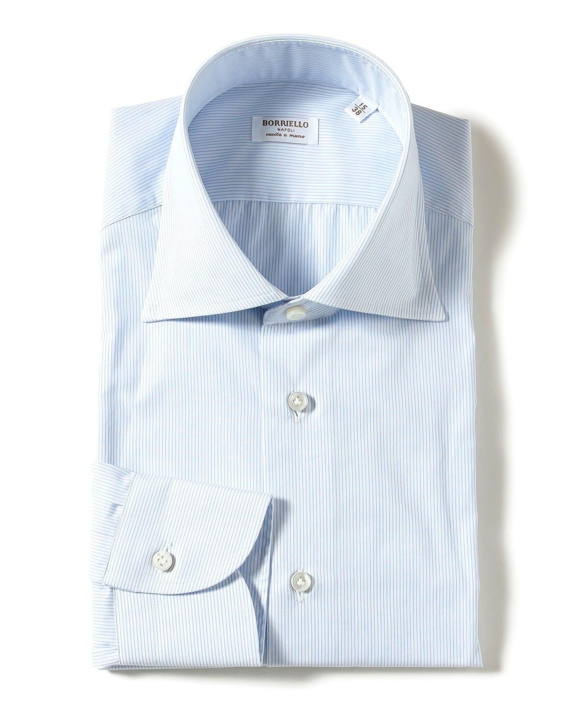 【別注】Borriello ボリエッロ / マイクロストライプ ワイドカラーシャツ シャツ・ブラウス MEN SAX/4 40 【別注】Borriello ボリエッロ / マイクロストライプ ワイドカラーシャツ シャツ・ブラウス MEN SAX/4 40