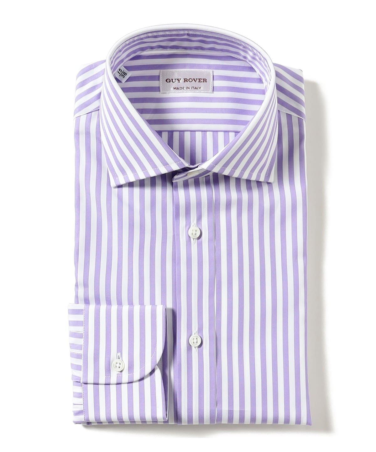 GUY ROVER ギローバー / パープル ロンドンストライプ ワイドカラーシャツ シャツ・ブラウス MEN LILAC 40 GUY ROVER ギローバー / パープル ロンドンストライプ ワイドカラーシャツ シャツ・ブラウス MEN LILAC 40