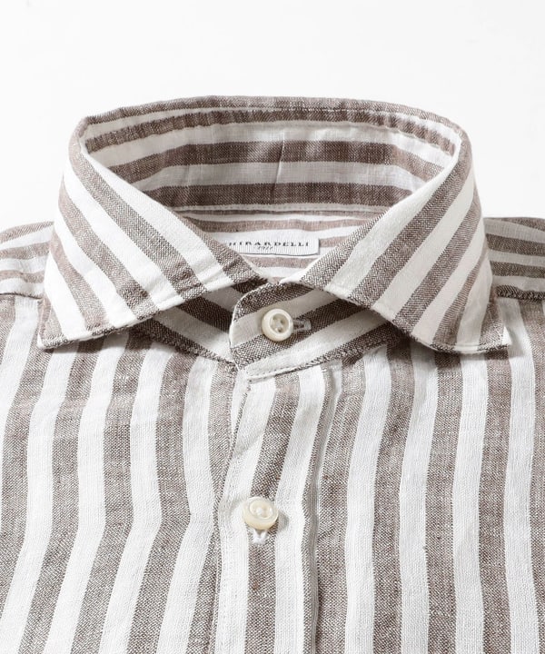 【極美品】 Loro Piana アンドレ　ロンドンストライプ　リネンシャツ 極美品】 Loro Piana アンドレ ロンドンストライプ リネンシャツ