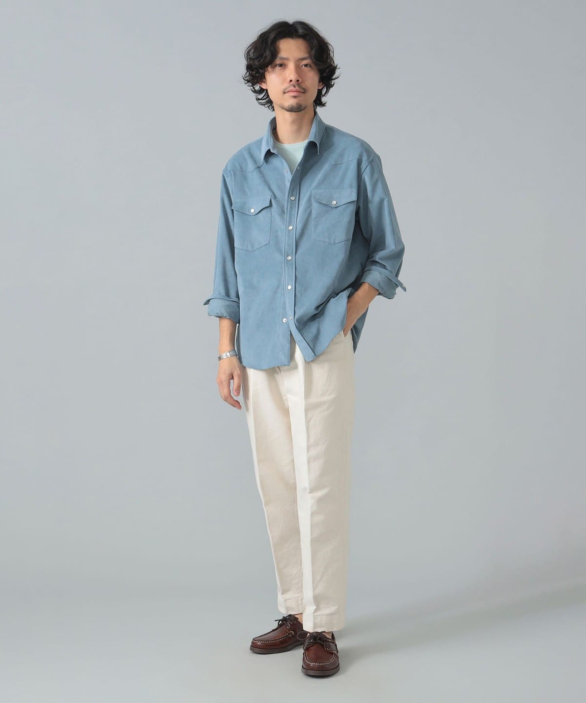 コロニークロージング　colony clothing　ビームス　スエード シャツ COLONY CLOTHING / 別注 ウルトラスエード ダブルポケット