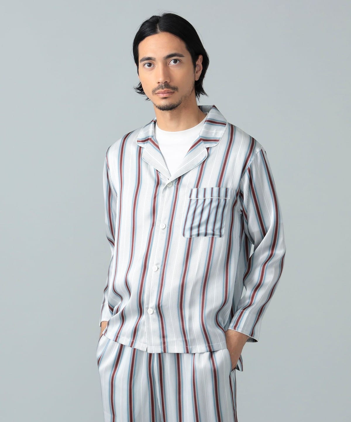 Foo Tokyo / シルク ストライプ パジャマシャツ アンダーウェア・着物 MEN WIDE M Foo Tokyo / シルク ストライプ パジャマシャツ アンダーウェア・着物 MEN WIDE M