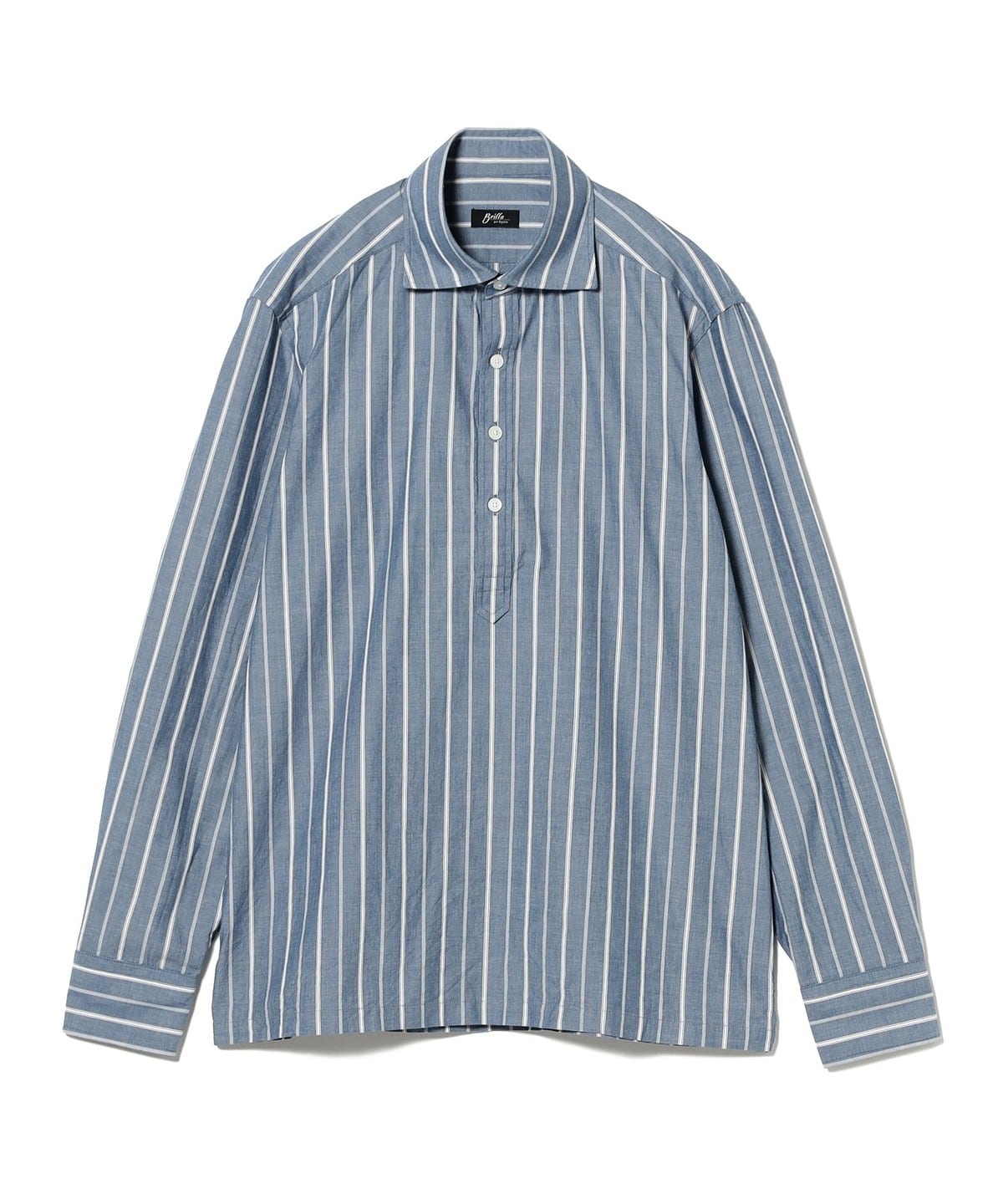 コットン オルタネイトストライプ プルオーバー シャツ シャツ・ブラウス MEN BLUE/5581-003 L コットン オルタネイトストライプ プルオーバー シャツ シャツ・ブラウス MEN BLUE/5581-003 L