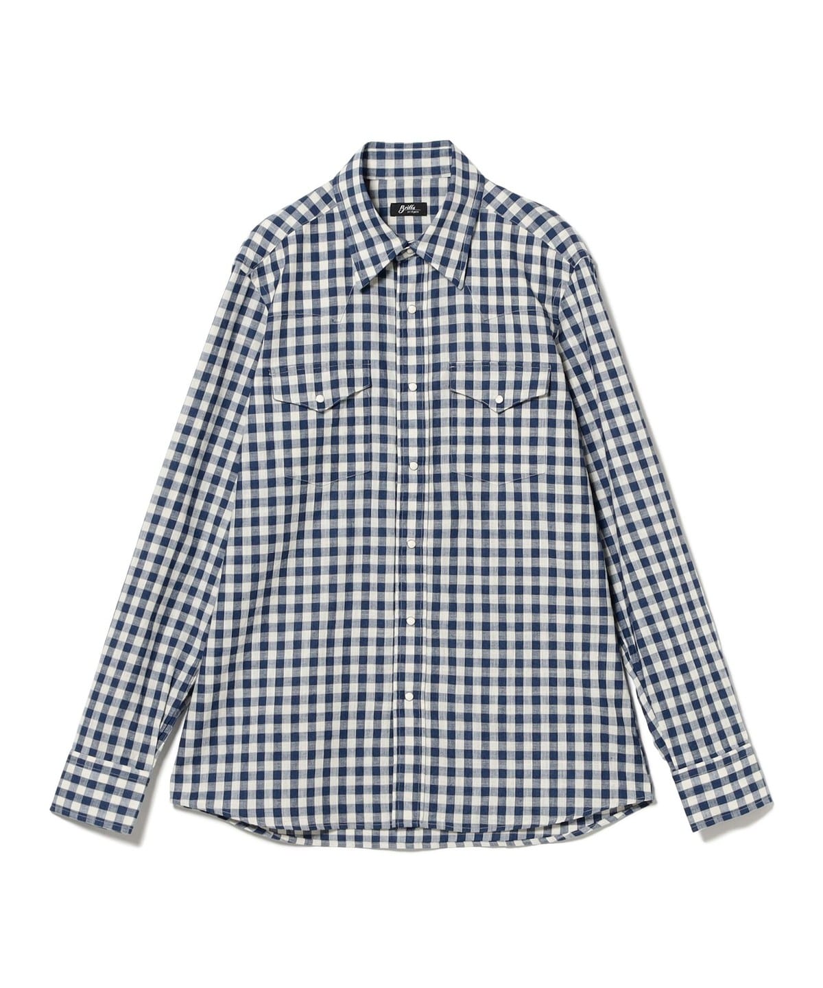 コットン ギンガムチェック ウエスタンシャツ シャツ・ブラウス MEN BLUE L コットン ギンガムチェック ウエスタンシャツ シャツ・ブラウス MEN BLUE L