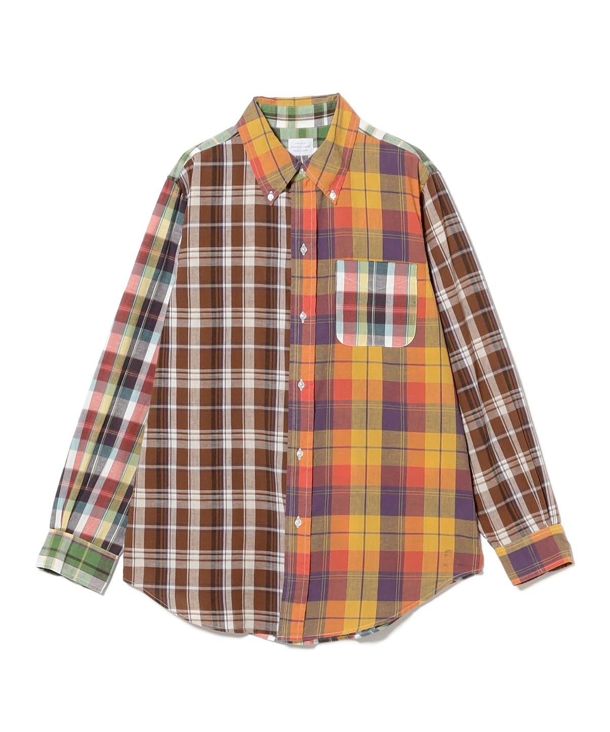【別注】FAR EAST MANUFACTURING / コットンリネン クレイジーマドラスチェック ボタンダウンシャツ シャツ・ブラウス MEN 32inch 16.5 【別注】FAR EAST MANUFACTURING / コットンリネン クレイジーマドラスチェック ボタンダウンシャツ シャツ・ブラウス MEN 32inch 16.5