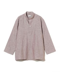 【別注】Borriello / リネンコットン プルオーバー バンドカラーシャツ