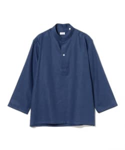【別注】Borriello / リネンコットン プルオーバー バンドカラーシャツ