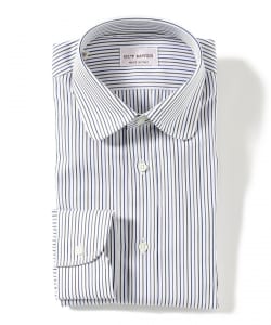 GUY ROVER / カラー ペンシルストライプ ラウンドカラーシャツ