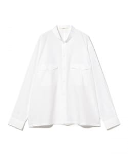 TOHNAI / コットン ポプリン バンドカラーシャツ