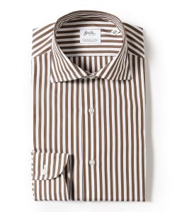 コットン ロンドンストライプ ワイドカラーシャツ