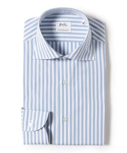 コットン ロンドンストライプ ワイドカラーシャツ