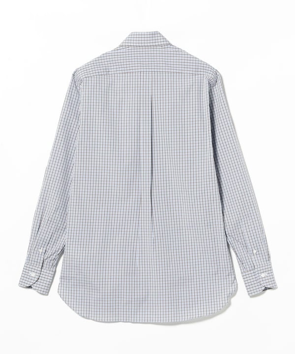 Cotton two-tone gingham check button-down shirt